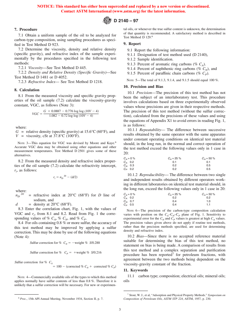 ASTM D2140-97 - Standard Test Method for Carbon-Type Composition of Insulating Oils of Petroleum Origin