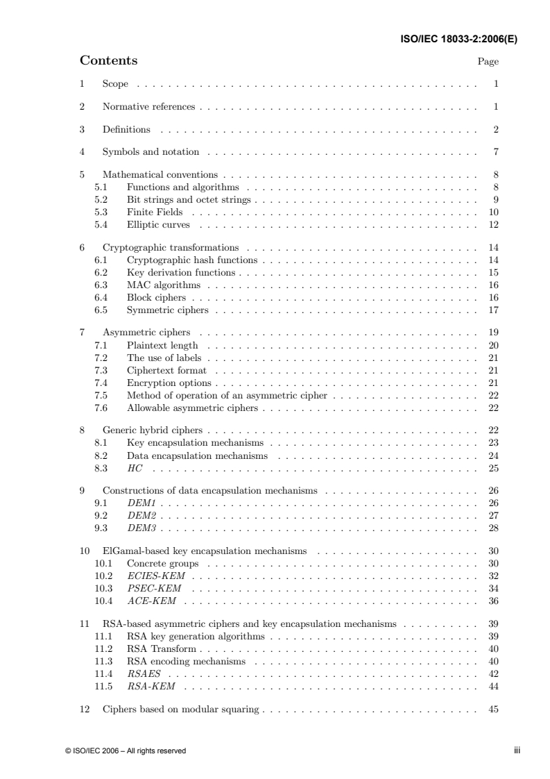 ISO/IEC 18033-2:2006 - Information technology — Security techniques — Encryption algorithms — Part 2: Asymmetric ciphers
Released:5/8/2006