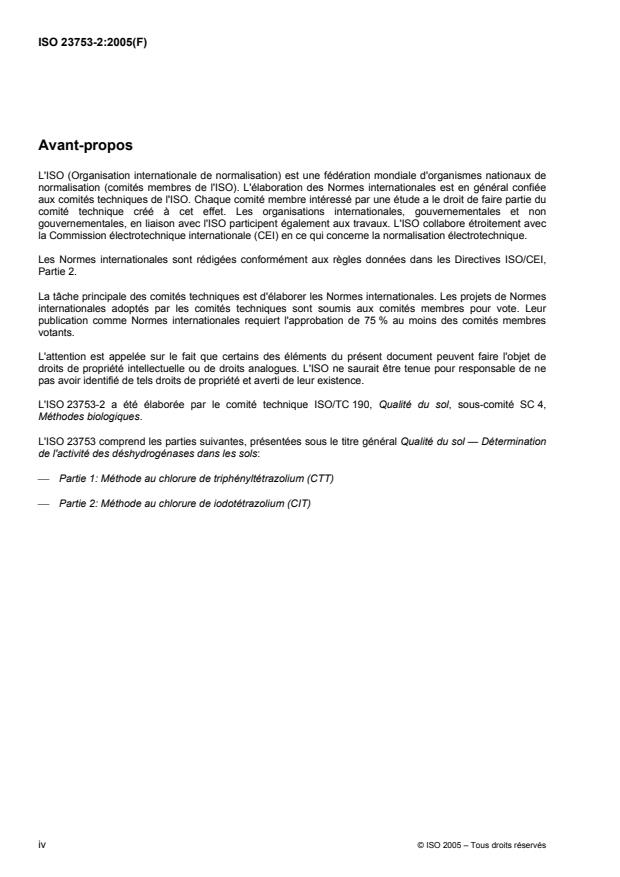 ISO 23753-2:2005 ISO 23753-2:2005 - Qualité du sol -- Détermination de l'activité des déshydrogénases dans les sols - Page 4 preview