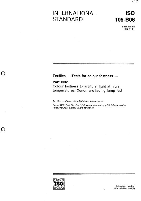 ISO 105-B06:1992 - Textiles -- Tests for colour fastness