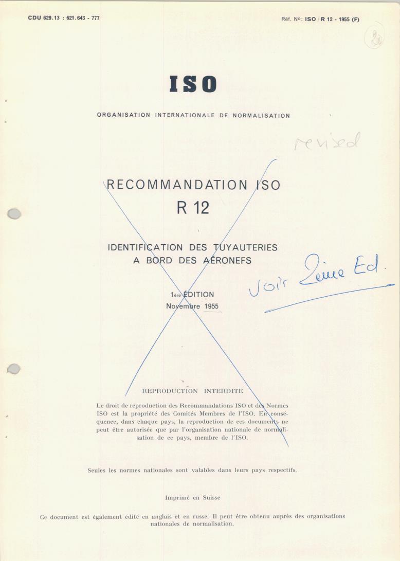Iso R128 ISO/R 12:1955 - Title missing - Legacy paper document