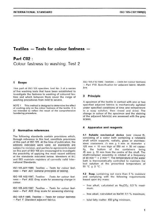 ISO 105-C02:1989 - Textiles -- Tests for colour fastness