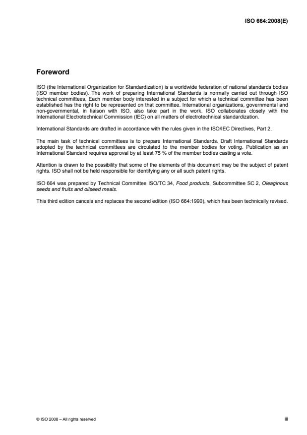 ISO 664:2008 - Oilseeds -- Reduction of laboratory sample to test sample