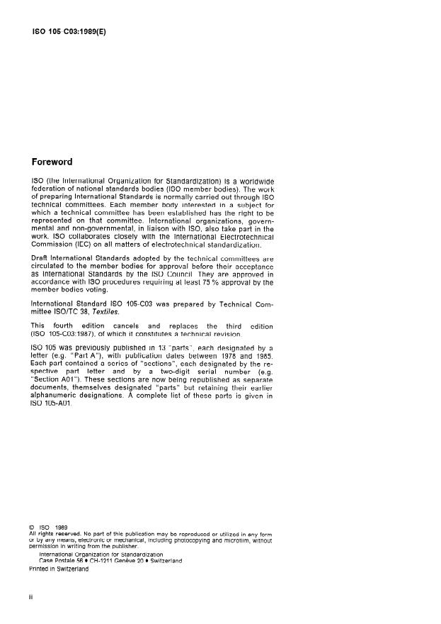 ISO 105-C03:1989 ISO 105-C03:1989 - Textiles -- Tests for colour fastness - Page 2 preview