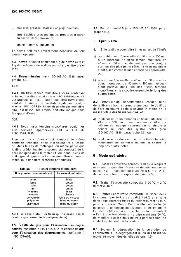 ISO 105-C03:1989 ISO 105-C03:1989 - Textiles -- Essais de solidité des teintures - Page 4 preview