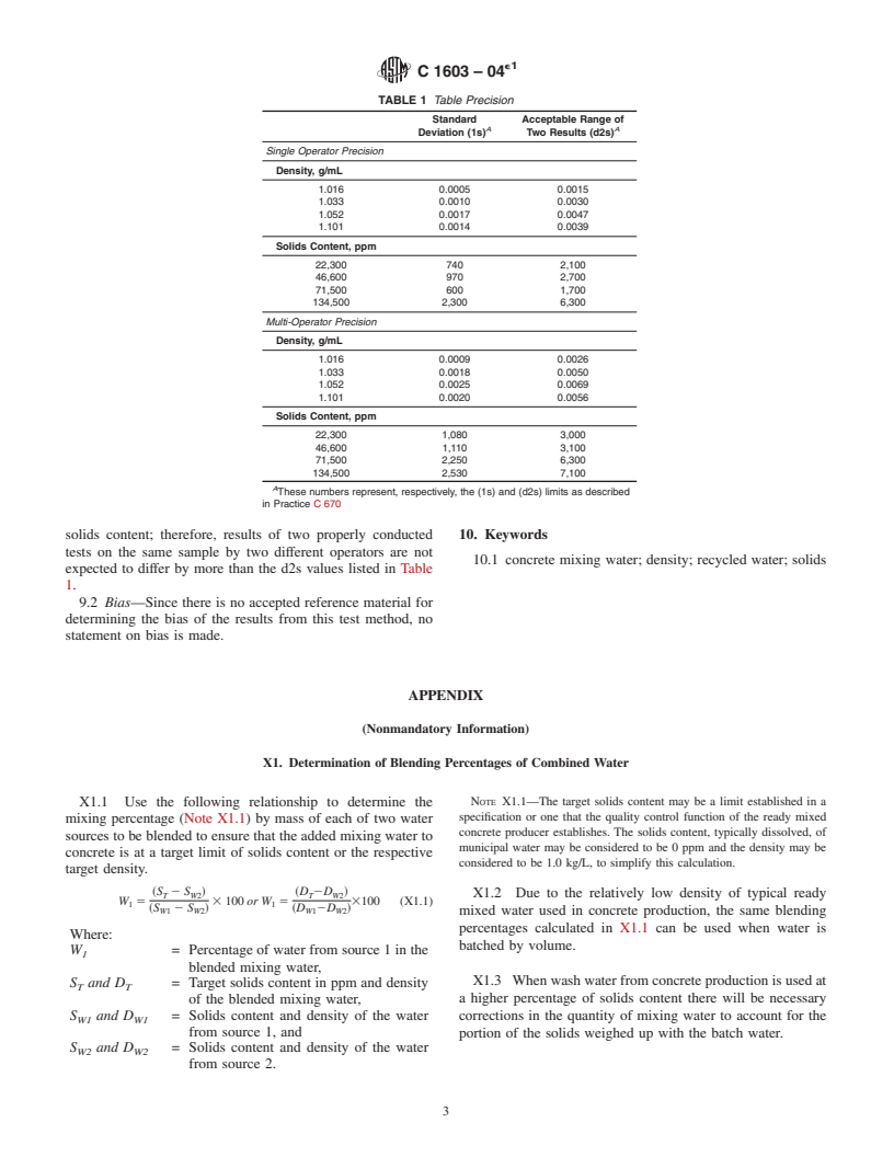 ASTM C1603-04e1 - Standard Test Method for Measurement of Solids in Water