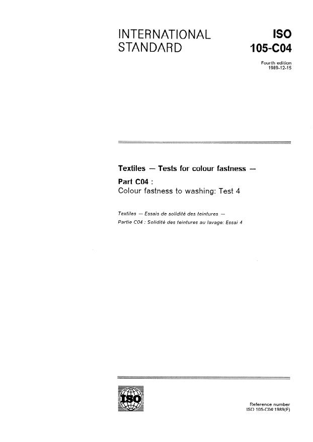 ISO 105-C04:1989 - Textiles -- Tests for colour fastness