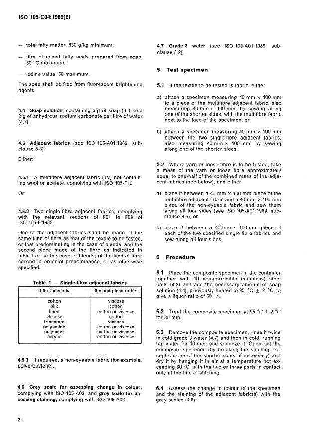 ISO 105-C04:1989 ISO 105-C04:1989 - Textiles -- Tests for colour fastness - Page 4 preview