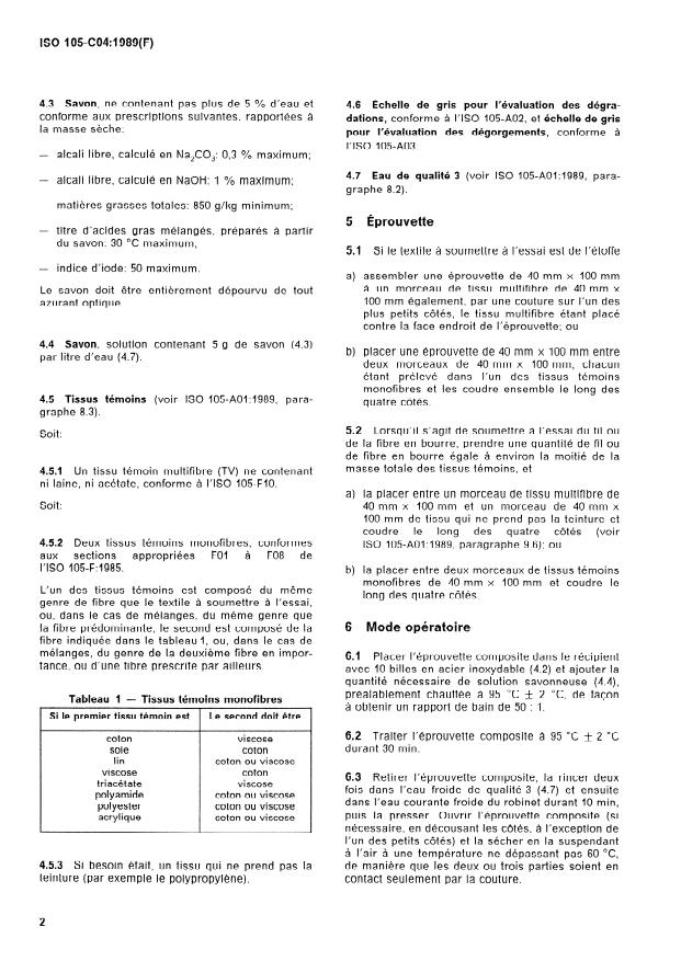 ISO 105-C04:1989 ISO 105-C04:1989 - Textiles -- Essais de solidité des teintures - Page 4 preview