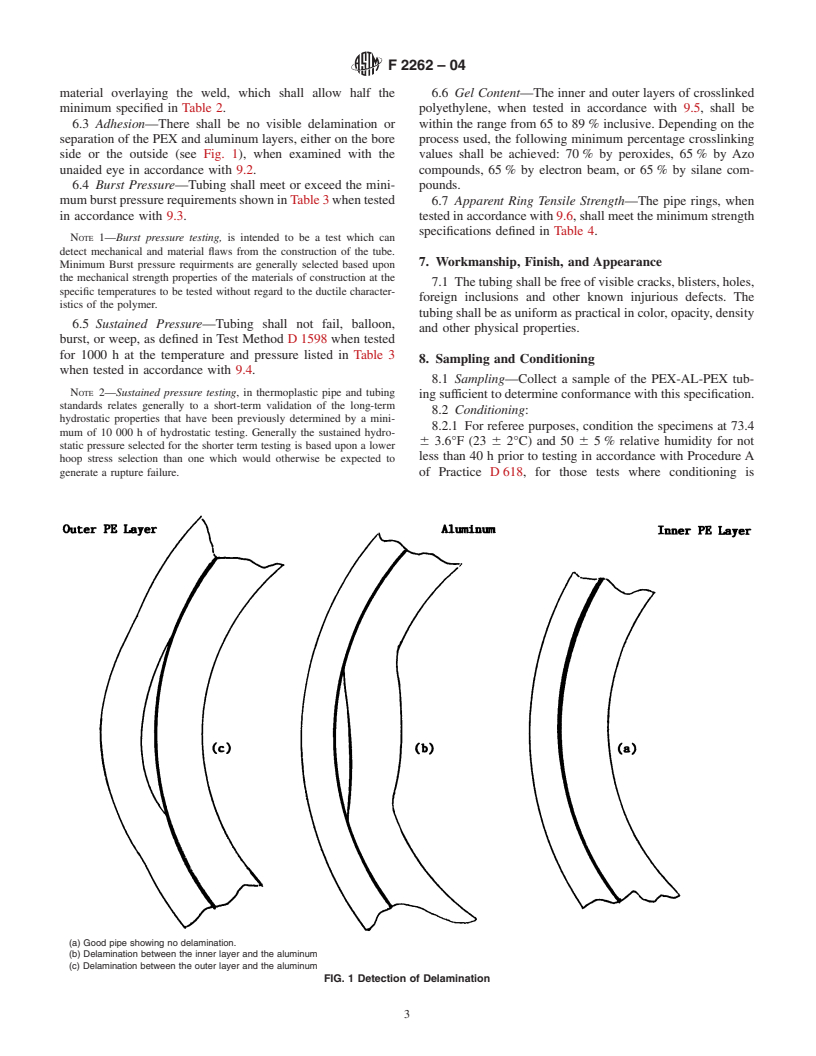 ASTM F2262-04 - Standard Specification for Crosslinked Polyethylene/Aluminum/Crosslinked Polyethylene Tubing OD Controlled SDR9