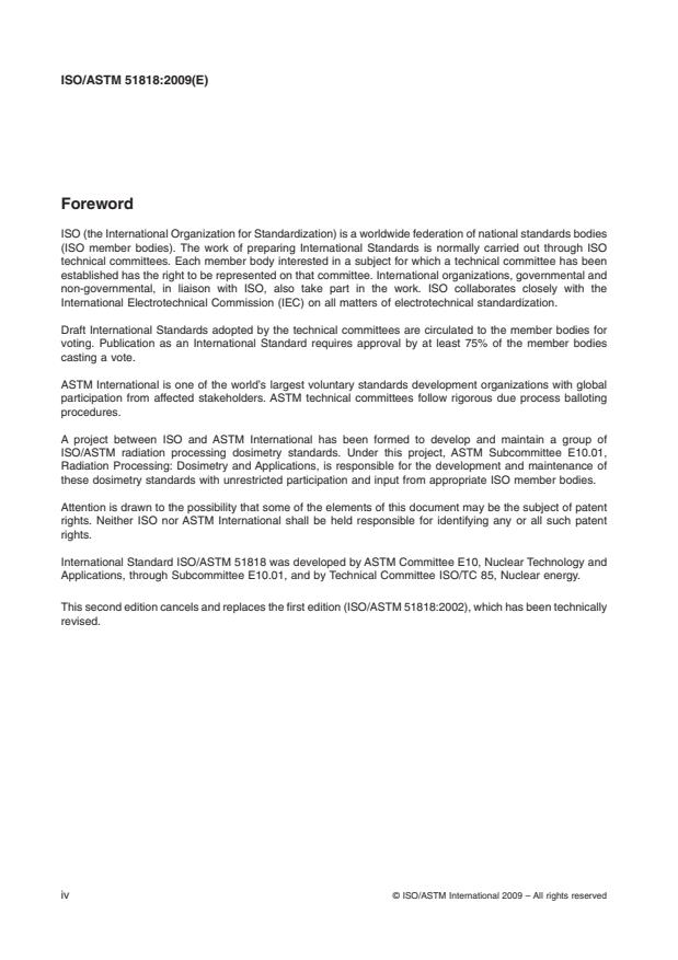 ISO/ASTM 51818:2009 ISO/ASTM 51818:2009 - Practice for dosimetry in an electron beam facility for radiation processing at energies between 80 and 300 keV - Page 4 preview