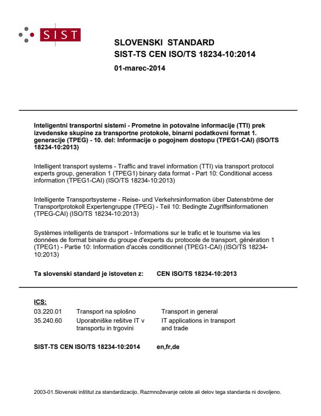 TS CEN ISO/TS 18234-10:2014