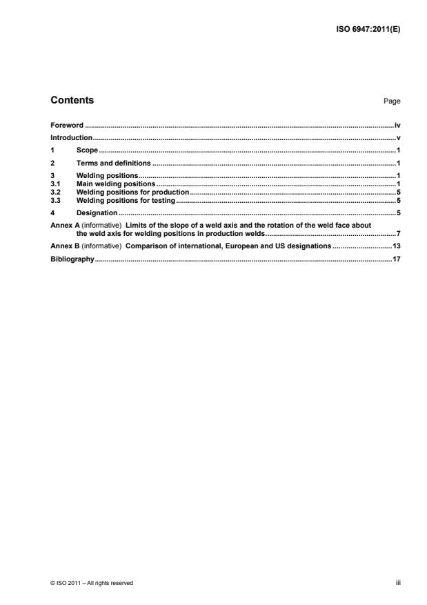 ISO 6947:2011 - Welding and allied processes -- Welding positions