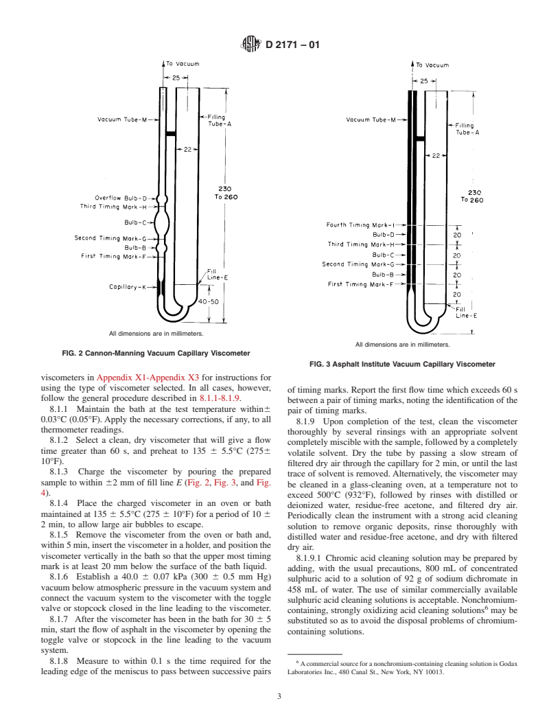ASTM D2171-01 - Standard Test Method for Viscosity of Asphalts by Vacuum Capillary Viscometer