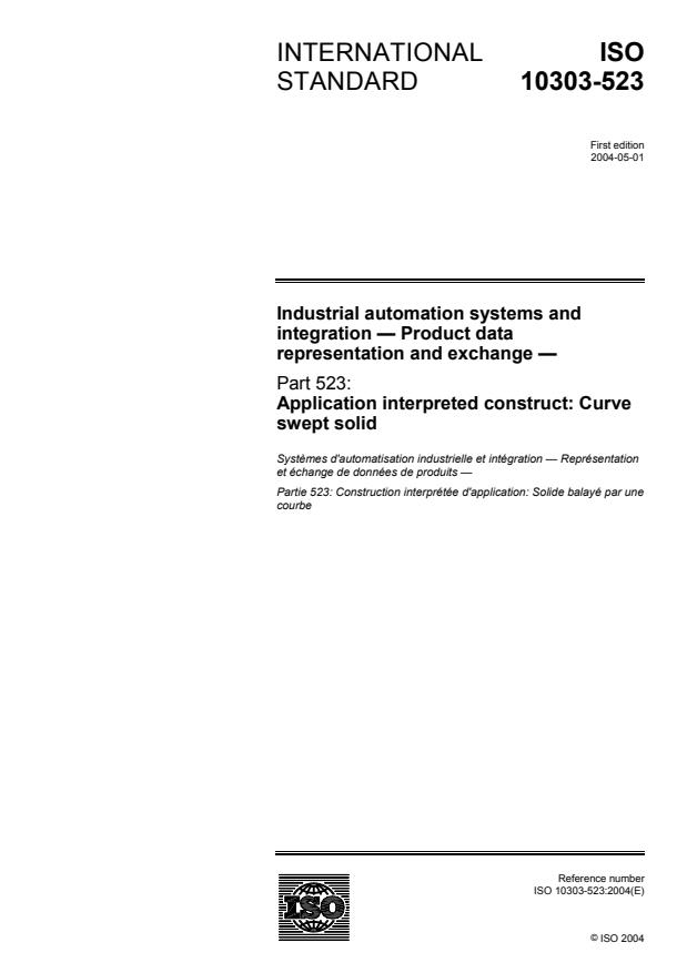 ISO 10303-523:2004 - Industrial automation systems and integration -- Product data representation and exchange