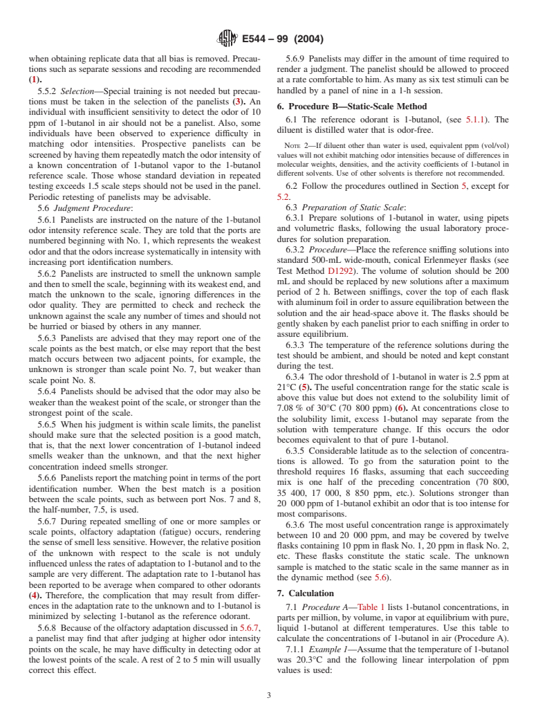 ASTM E544-99(2004) - Standard Practices for Referencing Suprathreshold Odor Intensity