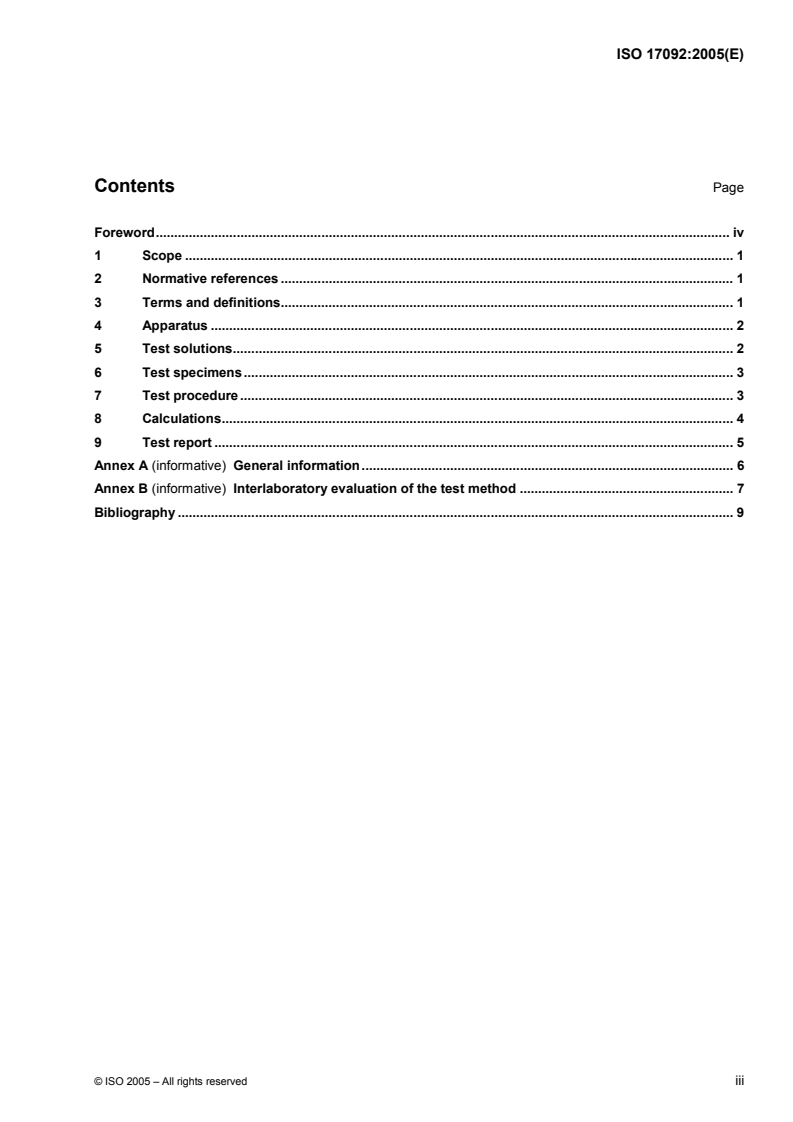 ISO 17092:2005 ISO 17092:2005 - Fine ceramics (advanced ceramics, advanced technical ceramics) — Determination of corrosion resistance of monolithic ceramics in acid and alkaline solutions
Released:11/8/2005