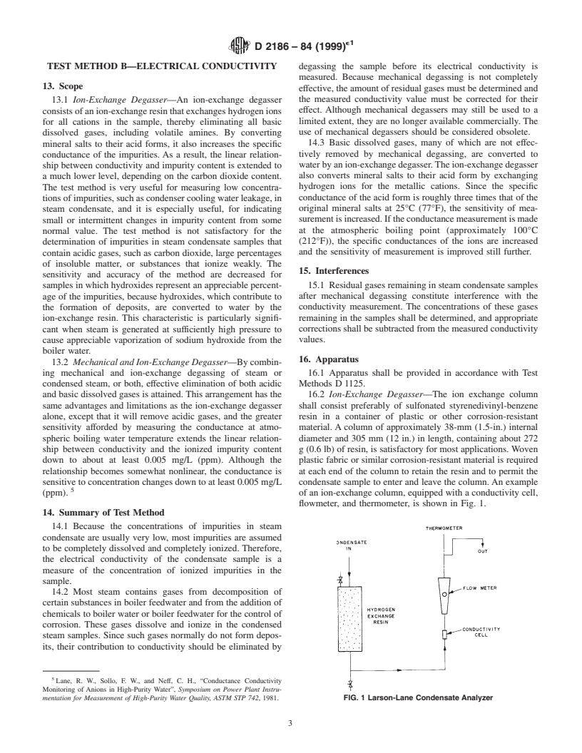 ASTM D2186-84(1999)e1 - Standard Test Methods for Deposit-Forming Impurities in Steam