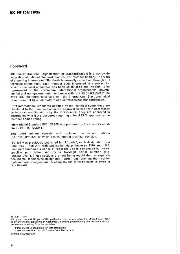ISO 105-E05:1989 ISO 105-E05:1989 - Textiles -- Tests for colour fastness - Page 2 preview
