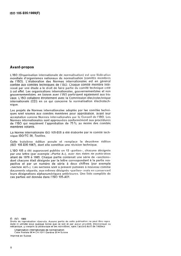 ISO 105-E05:1989 ISO 105-E05:1989 - Textiles -- Essais de solidité des teintures - Page 2 preview