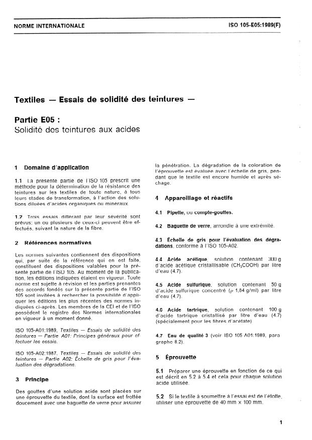 ISO 105-E05:1989 - Textiles -- Essais de solidité des teintures