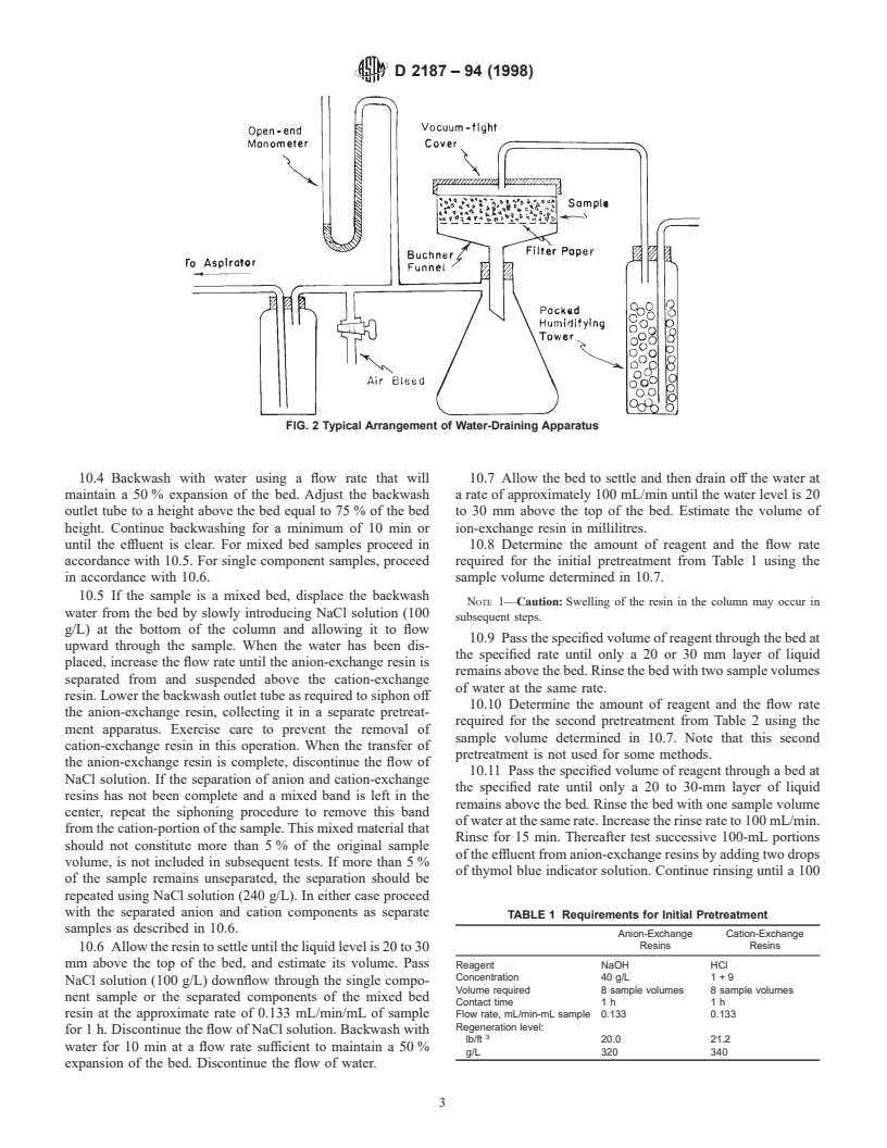 ASTM D2187-94(1998) - Standard Test Methods for Physical and Chemical Properties of Particulate Ion-Exchange Resins