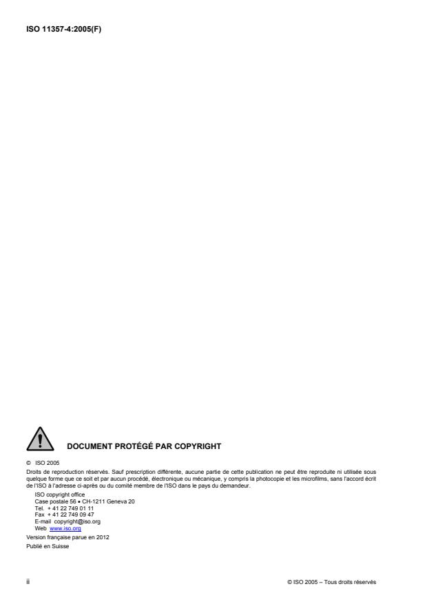 ISO 11357-4:2005 ISO 11357-4:2005 - Plastiques -- Analyse calorimétrique différentielle (DSC) - Page 2 preview
