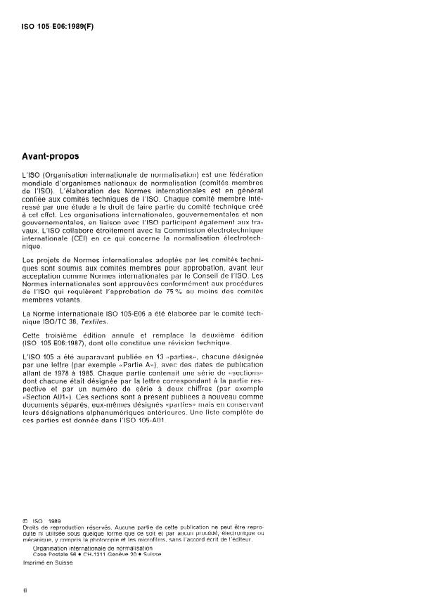 ISO 105-E06:1989 ISO 105-E06:1989 - Textiles -- Essais de solidité des teintures - Page 2 preview