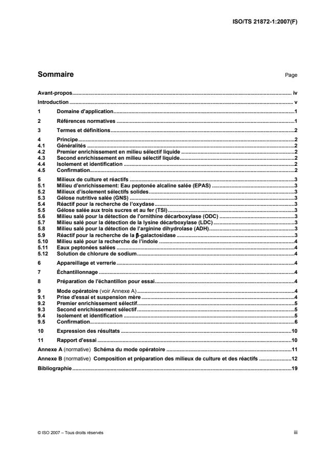 ISO/TS 21872-1:2007 - Microbiologie des aliments -- Méthode horizontale pour la recherche des Vibrio spp. potentiellement entéropathogenes