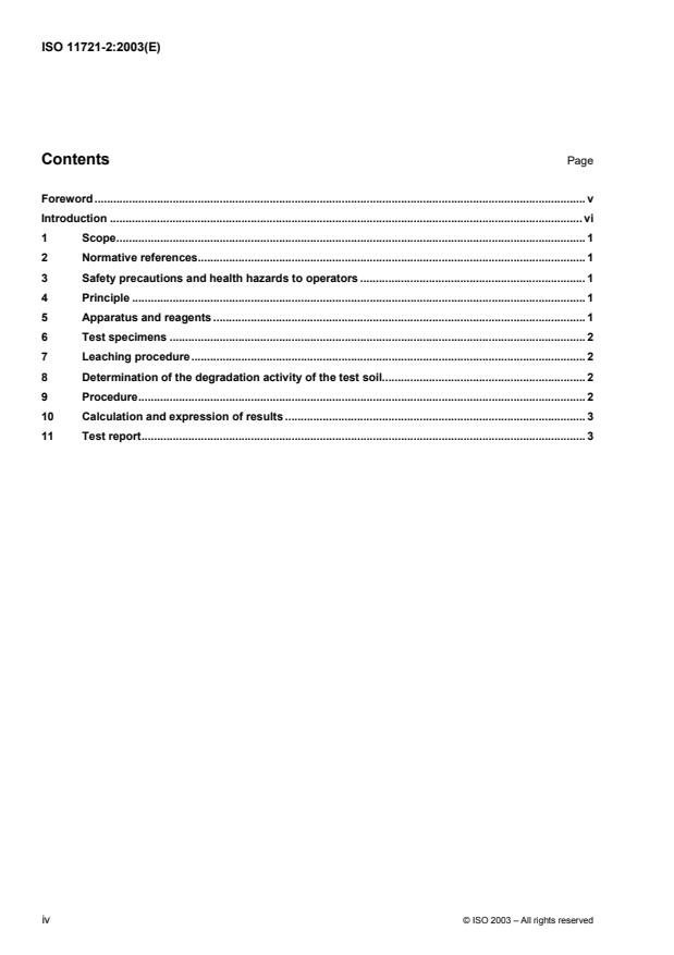 ISO 11721-2:2003 ISO 11721-2:2003 - Textiles -- Determination of the resistance of cellulose-containing textiles to micro-organisms -- Soil burial test - Page 4 preview