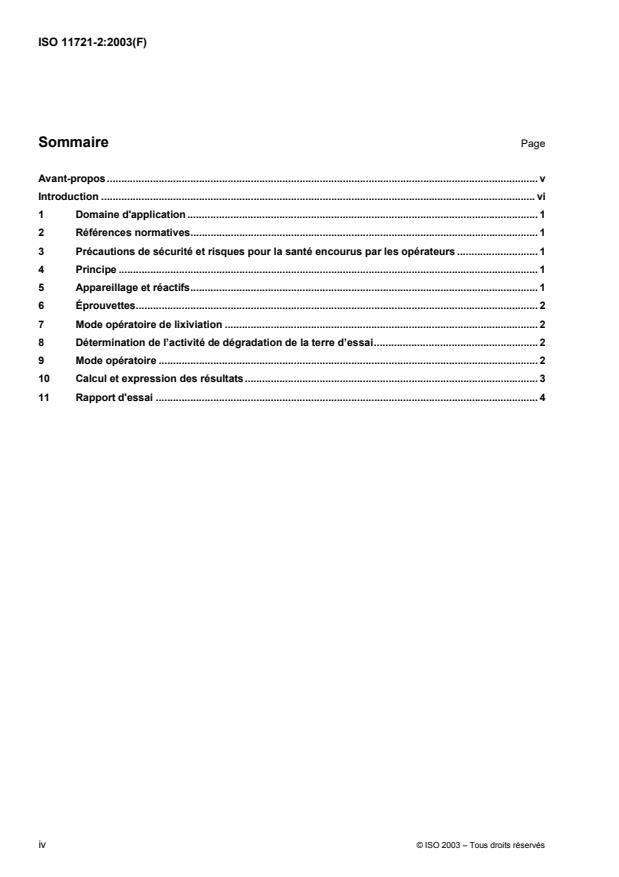 ISO 11721-2:2003 ISO 11721-2:2003 - Textiles -- Détermination de la résistance aux micro-organismes des textiles contenant de la cellulose -- Essai d'enfouissement - Page 4 preview