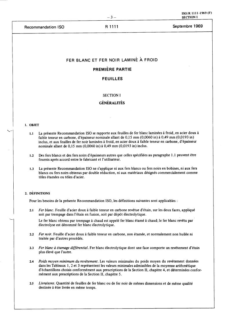 ISO/R 1111:1969 - Title missing - Legacy paper document