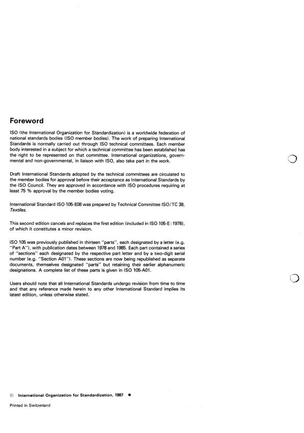 ISO 105-E08:1987 ISO 105-E08:1987 - Textiles -- Tests for colour fastness - Page 2 preview