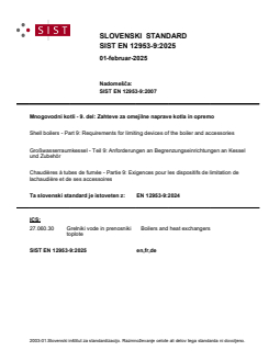 SIST EN 12953-9:2025 - Page 1 preview