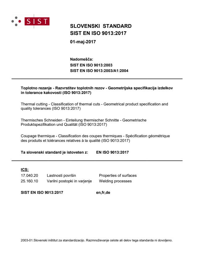 EN ISO 9013:2017 (DE)