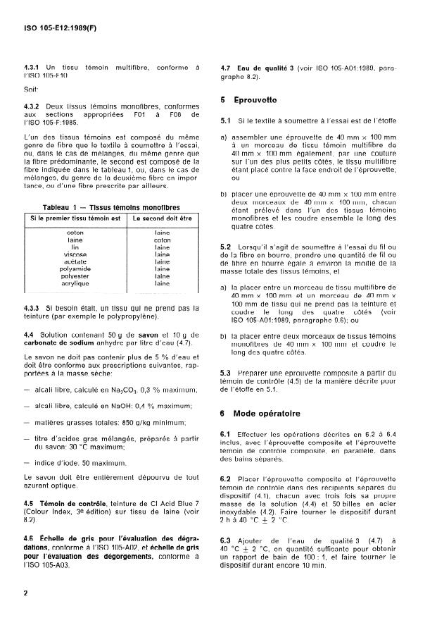ISO 105-E12:1989 ISO 105-E12:1989 - Textiles -- Essais de solidité des teintures - Page 4 preview