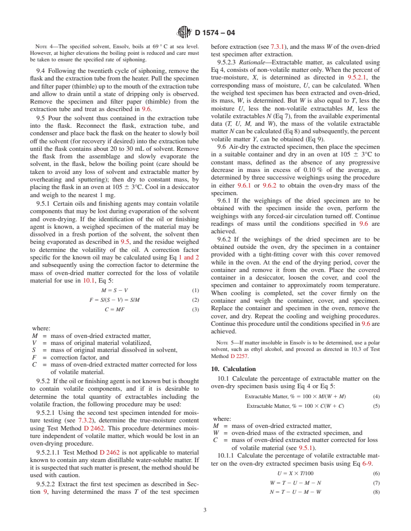 ASTM D1574-04 - Standard Test Method for Extractable Matter in Wool and Other Animal Fibers