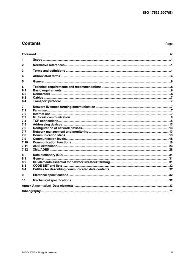 ISO 17532:2007 - Stationary equipment for agriculture -- Data communications network for livestock farming