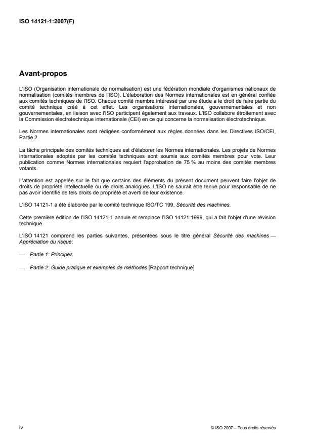 ISO 14121-1:2007 ISO 14121-1:2007 - Sécurité des machines -- Appréciation du risque - Page 4 preview