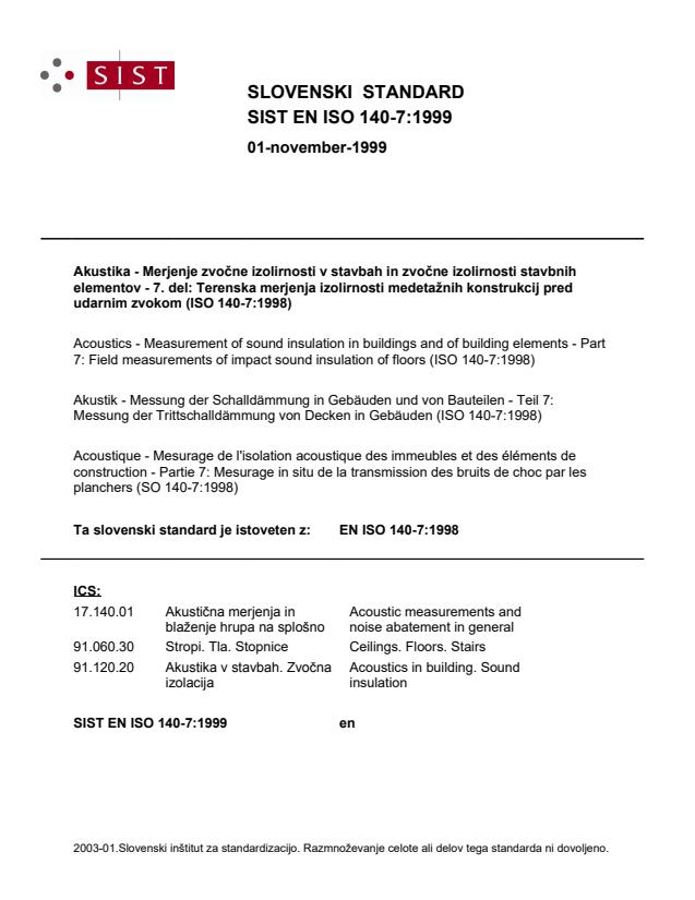 EN ISO 140-7:1999