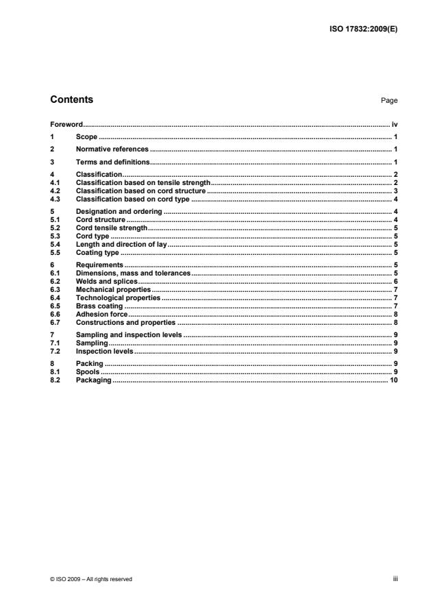 ISO 17832:2009 - Non-parallel steel wire and cords for tyre reinforcement