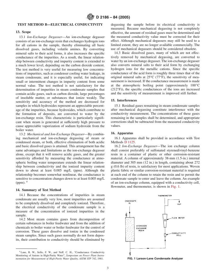 ASTM D2186-84(2005) - Standard Test Methods for Deposit-Forming Impurities in Steam