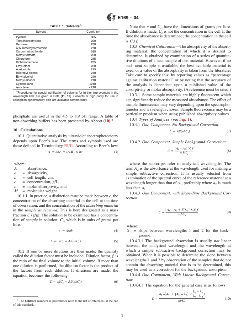 ASTM E169-04 - Standard Practices for General Techniques of Ultraviolet-Visible Quantitative Analysis