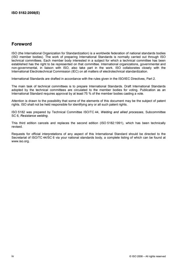 ISO 5182:2008 ISO 5182:2008 - Resistance welding -- Materials for electrodes and ancillary equipment - Page 4 preview