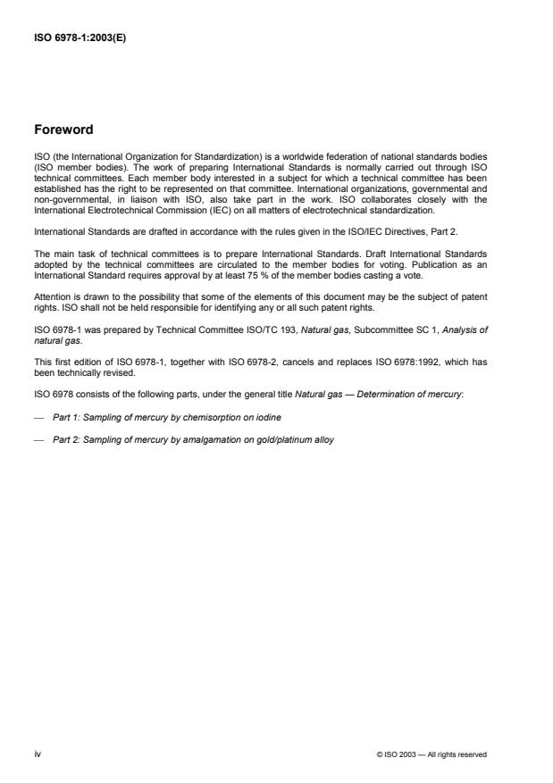 ISO 6978-1:2003 ISO 6978-1:2003 - Natural gas -- Determination of mercury - Page 4 preview