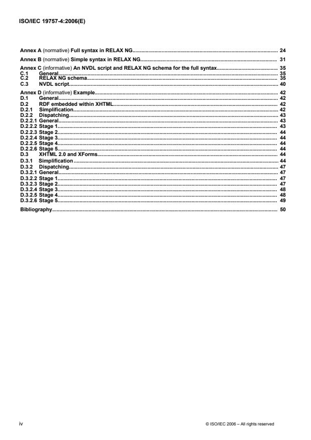 ISO/IEC 19757-4:2006 ISO/IEC 19757-4:2006 - Information technology -- Document Schema Definition Languages (DSDL) - Page 4 preview