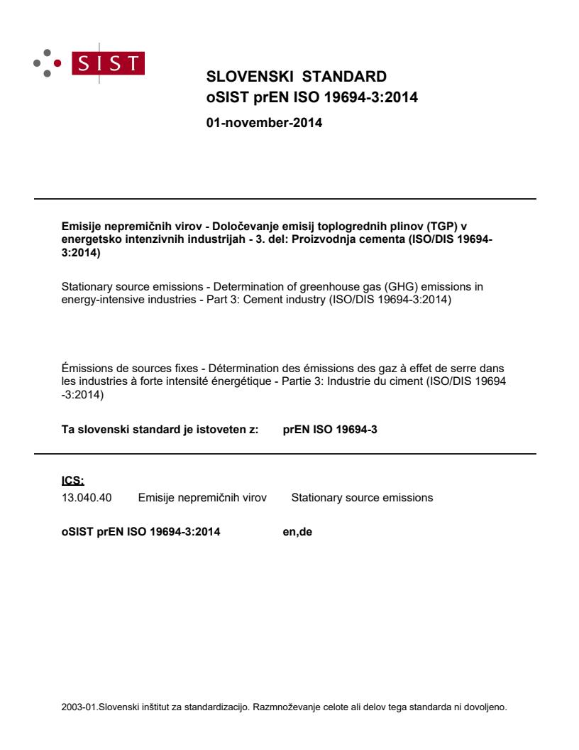 prEN ISO 19694-3:2014