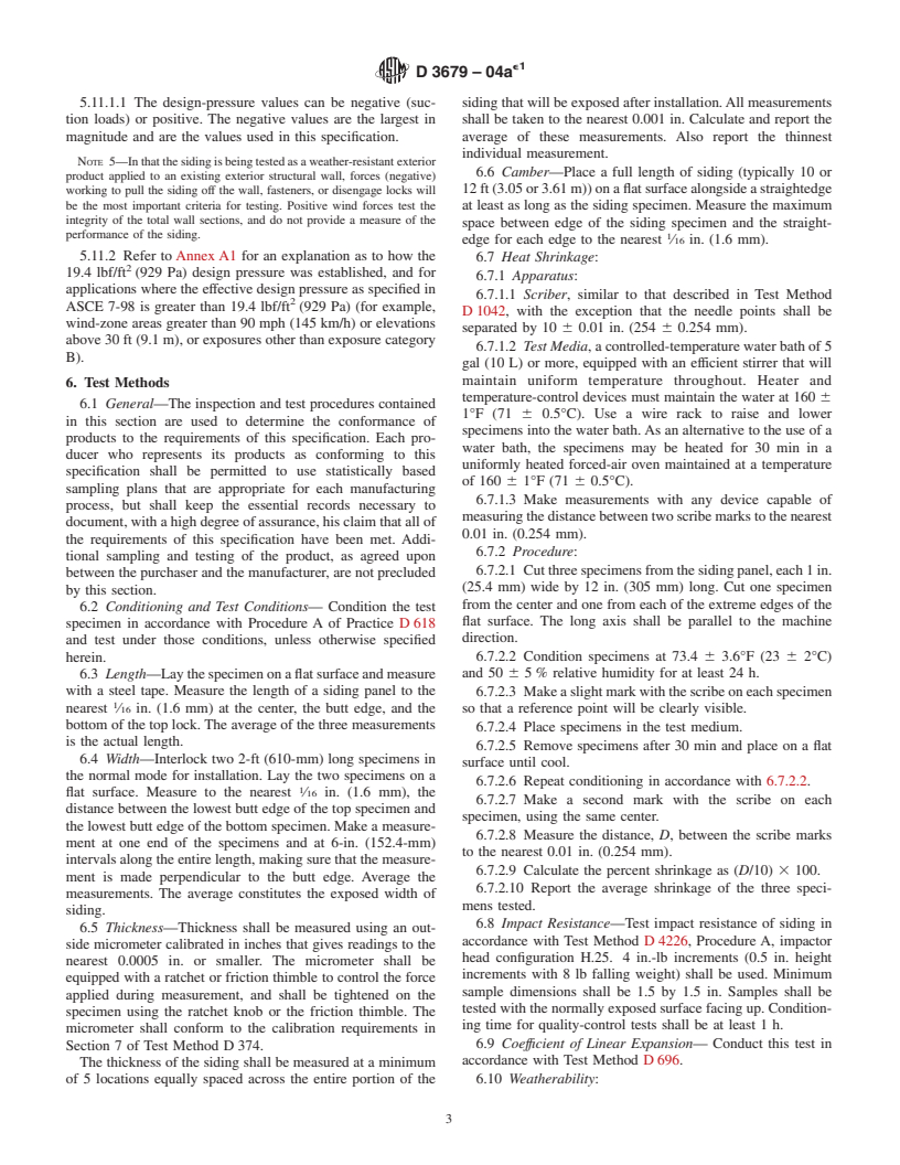 ASTM D3679-04ae1 - Standard Specification for Rigid Poly(Vinyl Chloride) (PVC) Siding