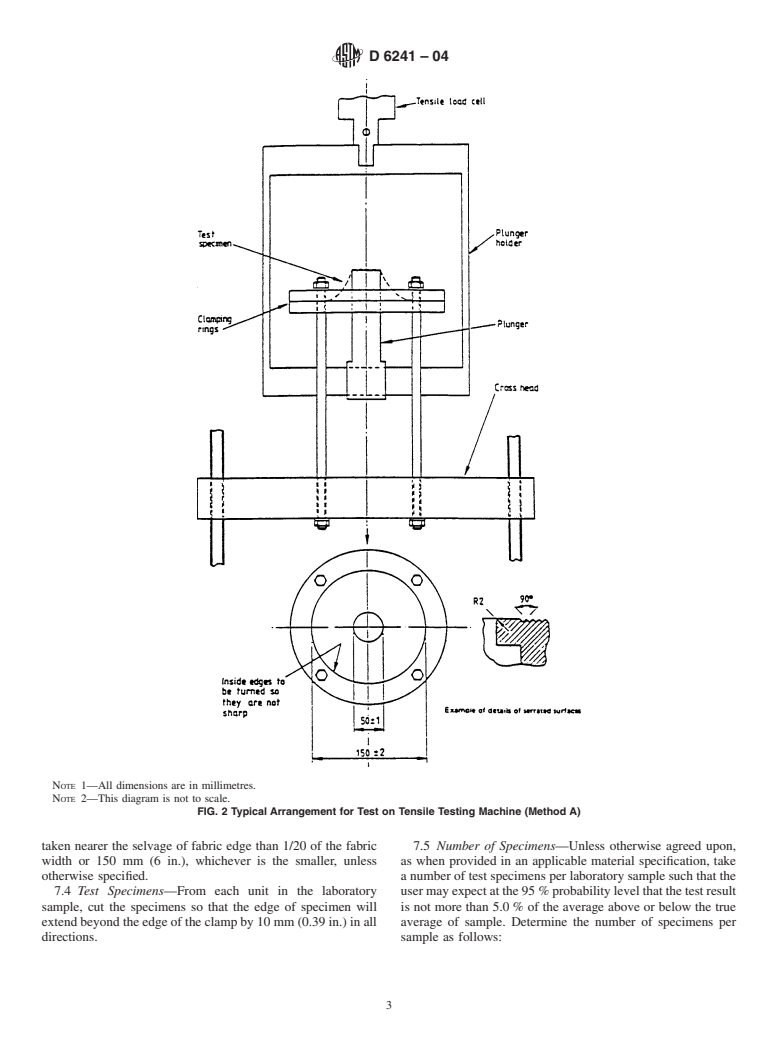 ASTM D6241-04 - Standard Test Method for the Static Puncture Strength of Geotextiles and Geotextile-Related Products Using a 50-mm Probe