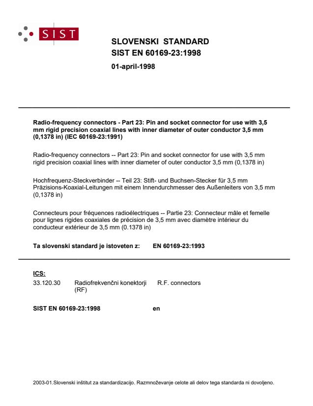 EN 60169-23:1998